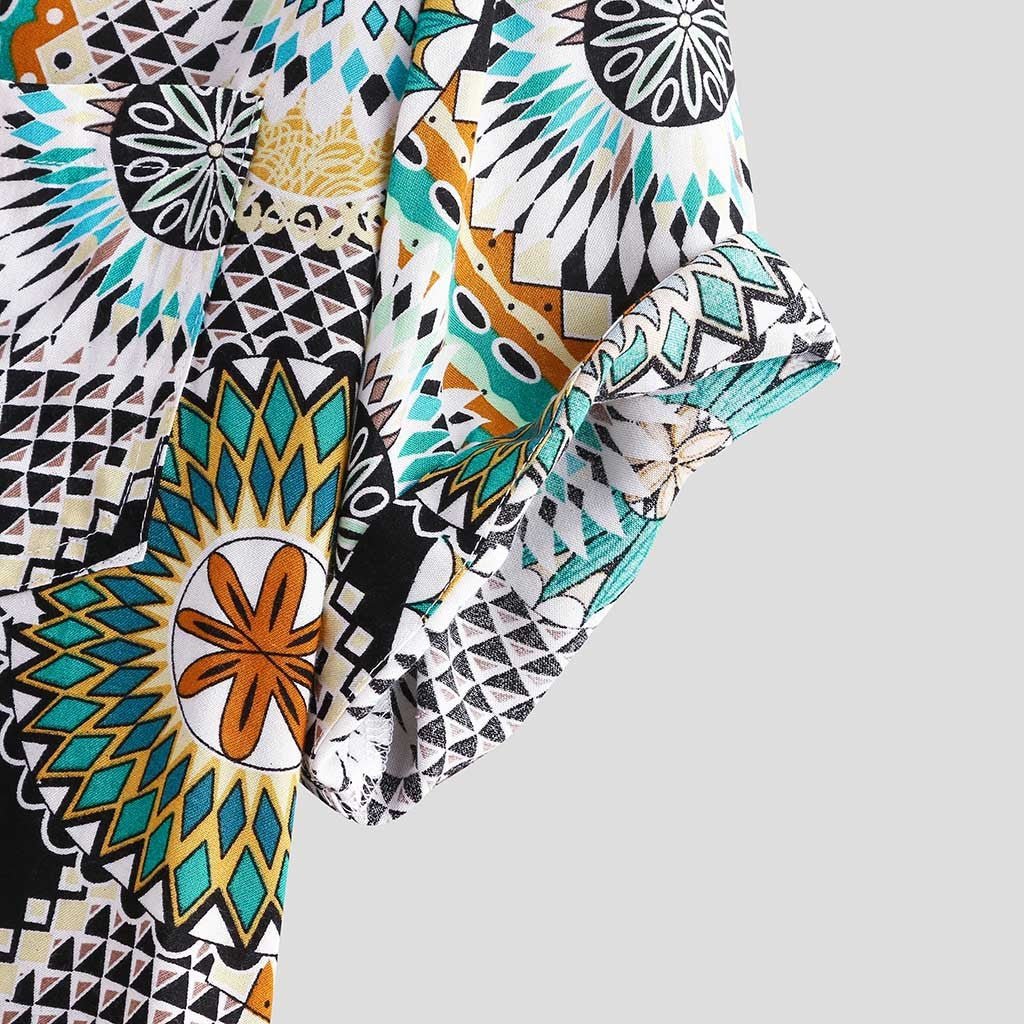 best Summer Mens Vintage Printed Loose Casual Shirt Top 0 shop online at M2K Trends for