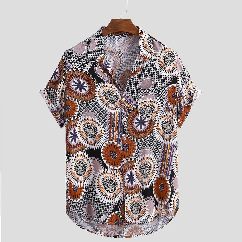 best Summer Mens Vintage Printed Loose Casual Shirt Top 0 shop online at M2K Trends for