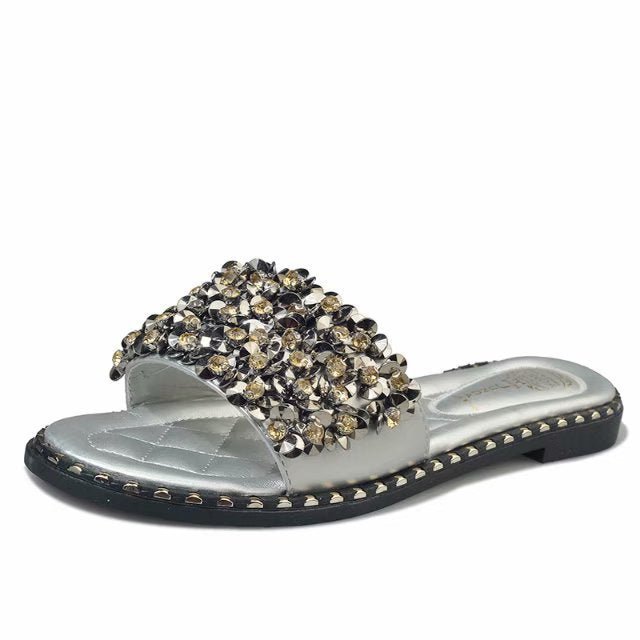 best Summer sandals, sequined flowers, sandals, ladies flat slippers 0 shop online at M2K Trends for