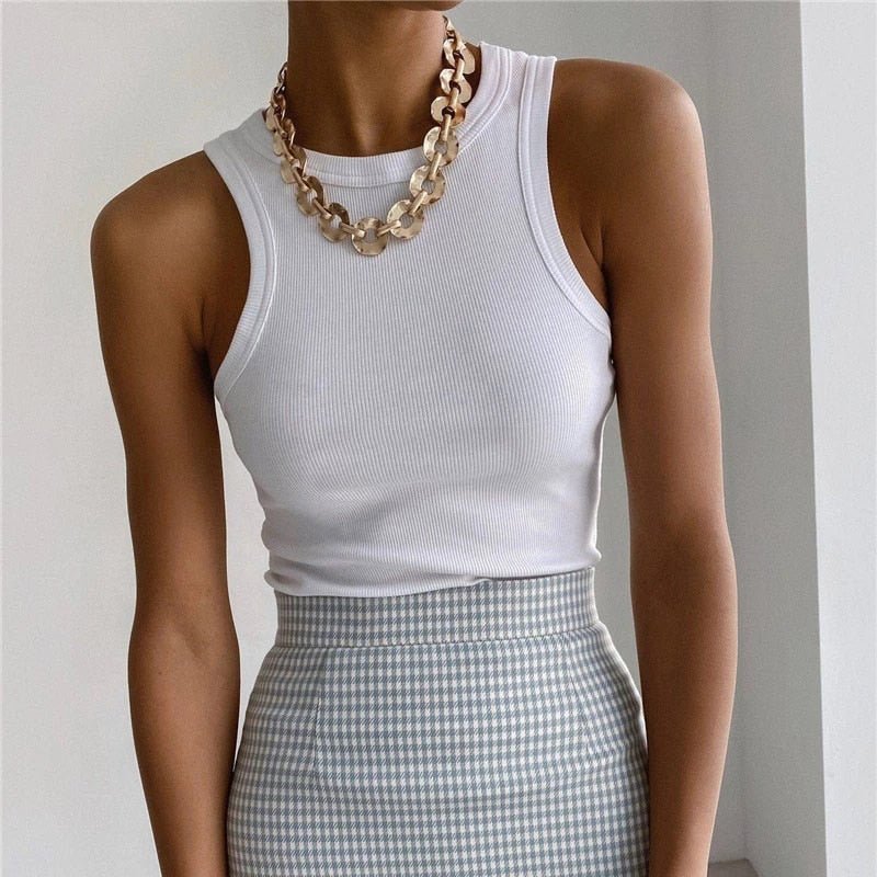 best Summer Sexy Backless Tank Top Women Sleeveless Vest Quality Y2k Knitted Camis Tank Tops Women Casual Solid Color Basic Camisole 0 shop online at M2K Trends for