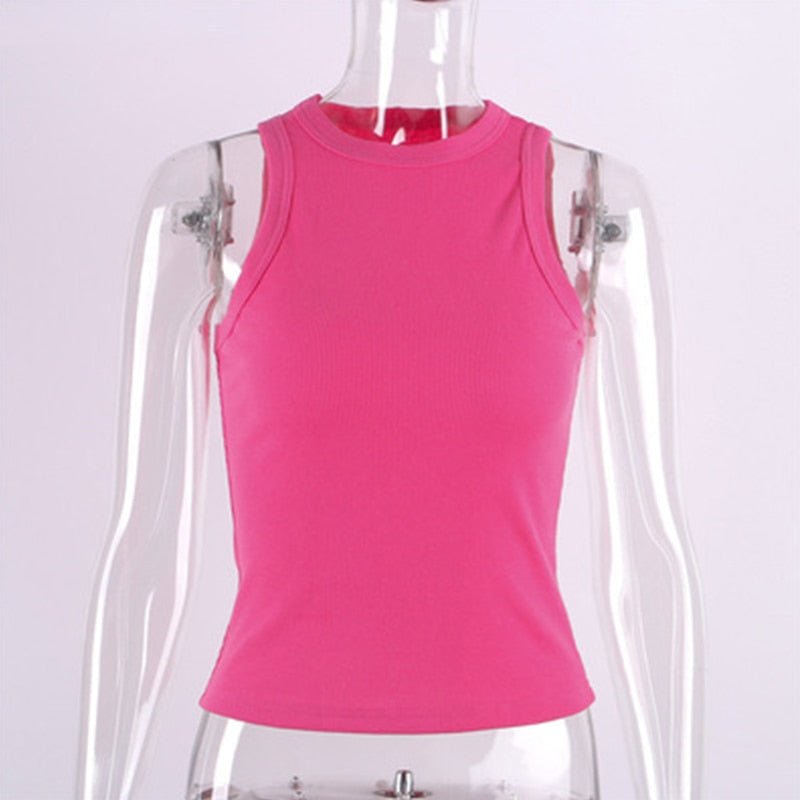 best Summer Sexy Backless Tank Top Women Sleeveless Vest Quality Y2k Knitted Camis Tank Tops Women Casual Solid Color Basic Camisole 0 shop online at M2K Trends for