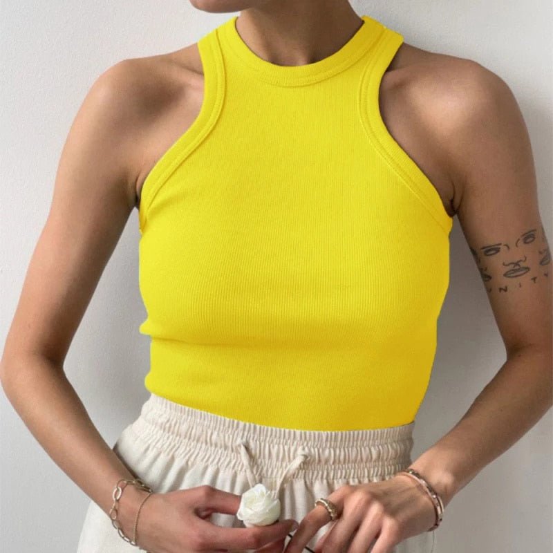 best Summer Sexy Backless Tank Top Women Sleeveless Vest Quality Y2k Knitted Camis Tank Tops Women Casual Solid Color Basic Camisole 0 shop online at M2K Trends for