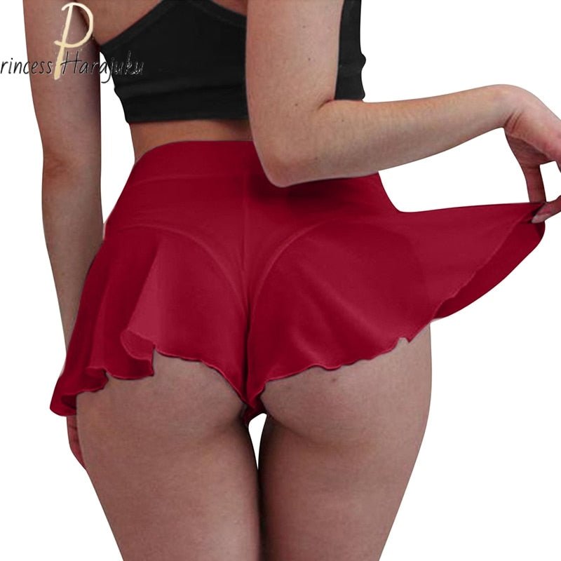 best Summer Shorts Womens Fitness Sexy Veil Skirt Girls Gym Short Dance Skirt Shorts Solid Color Pantskirt Anti-emptied Shorts 2021 0 shop online at M2K Trends for