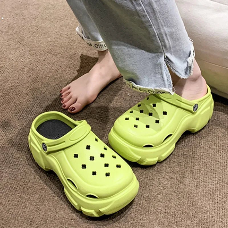 best Summer Women Clogs Quick Dry Wedges Platform Garden Shoes Beach Sandals Home Slippers Thick Sole Increased Flip Flops for Women shop online at M2K Trends for