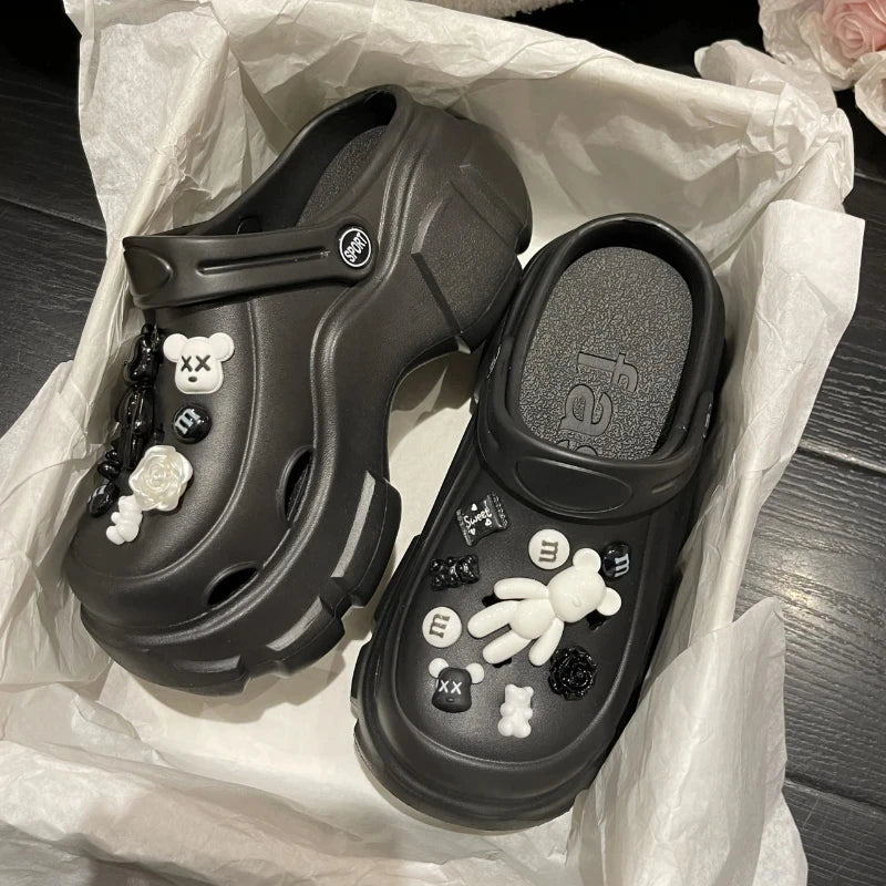 best Summer Women Clogs Quick Dry Wedges Platform Garden Shoes Beach Sandals Home Slippers Thick Sole Increased Flip Flops for Women shop online at M2K Trends for