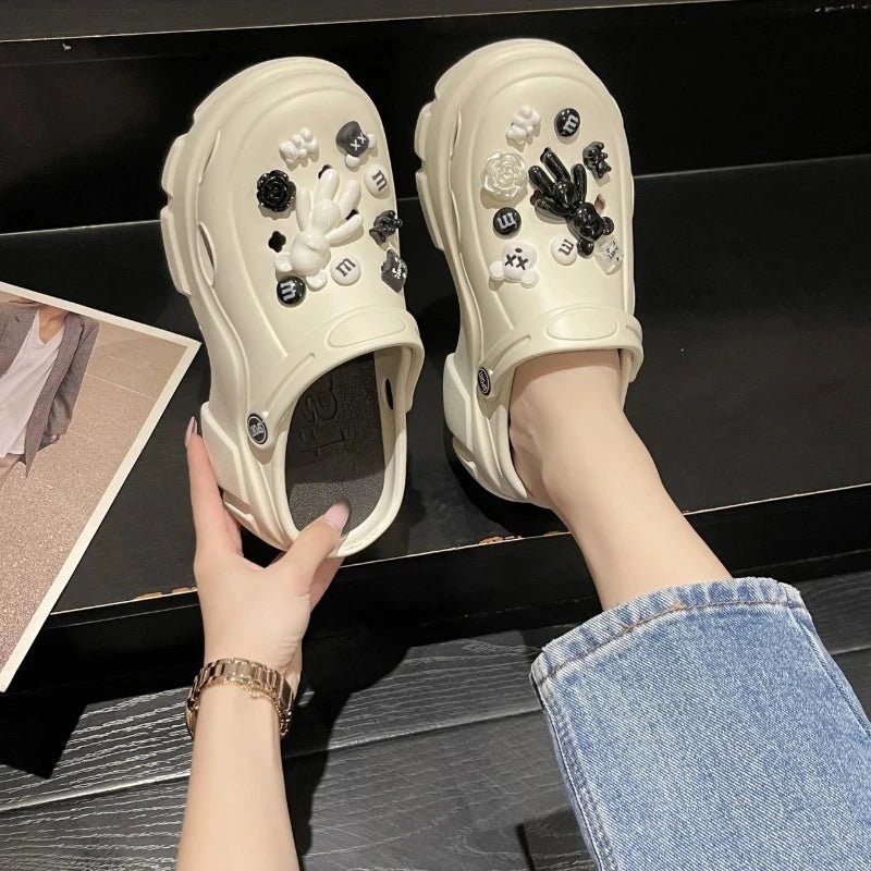 best Summer Women Clogs Quick Dry Wedges Platform Garden Shoes Beach Sandals Home Slippers Thick Sole Increased Flip Flops for Women shop online at M2K Trends for
