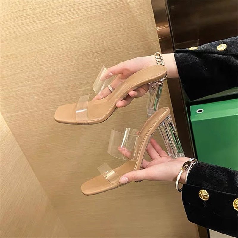 best Summer Women Pumps Sandals PVC Jelly Slippers Open Toe High Heels Women Transparent Perspex Slippers Shoes Heel Clear Sandals 0 shop online at M2K Trends for