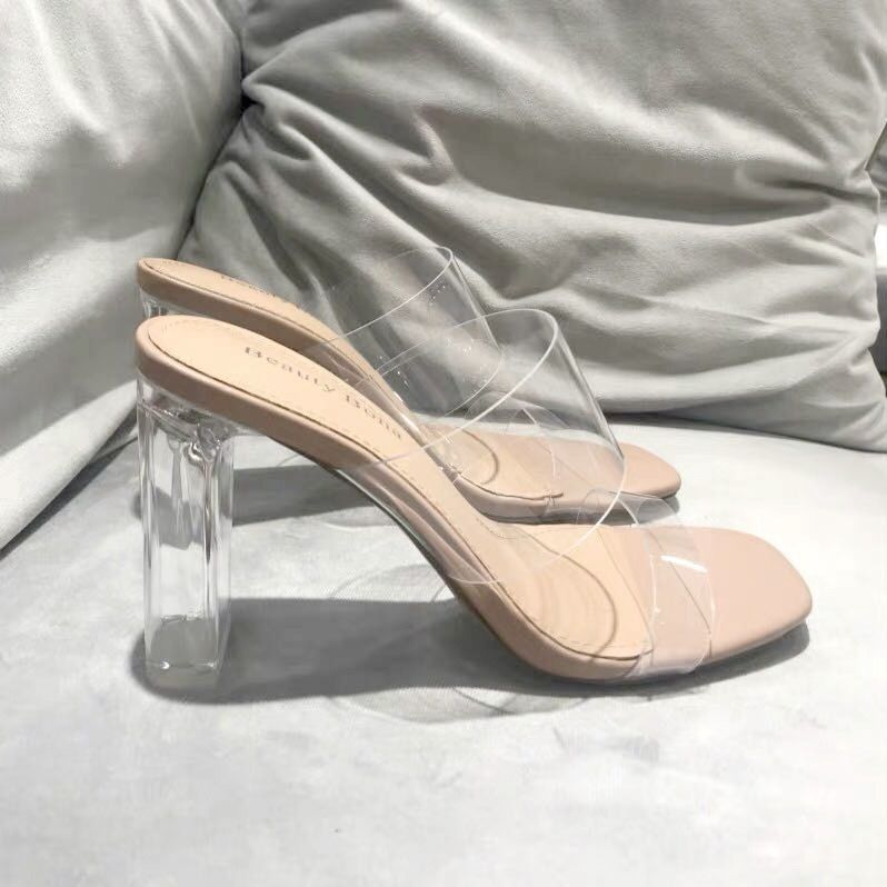 best Summer Women Pumps Sandals PVC Jelly Slippers Open Toe High Heels Women Transparent Perspex Slippers Shoes Heel Clear Sandals 0 shop online at M2K Trends for