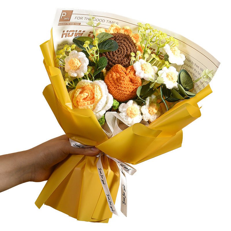 best Sunflower Knitted Wool Bouquet Hand-knitted Mother's Day Accessories shop online at M2K Trends for gift