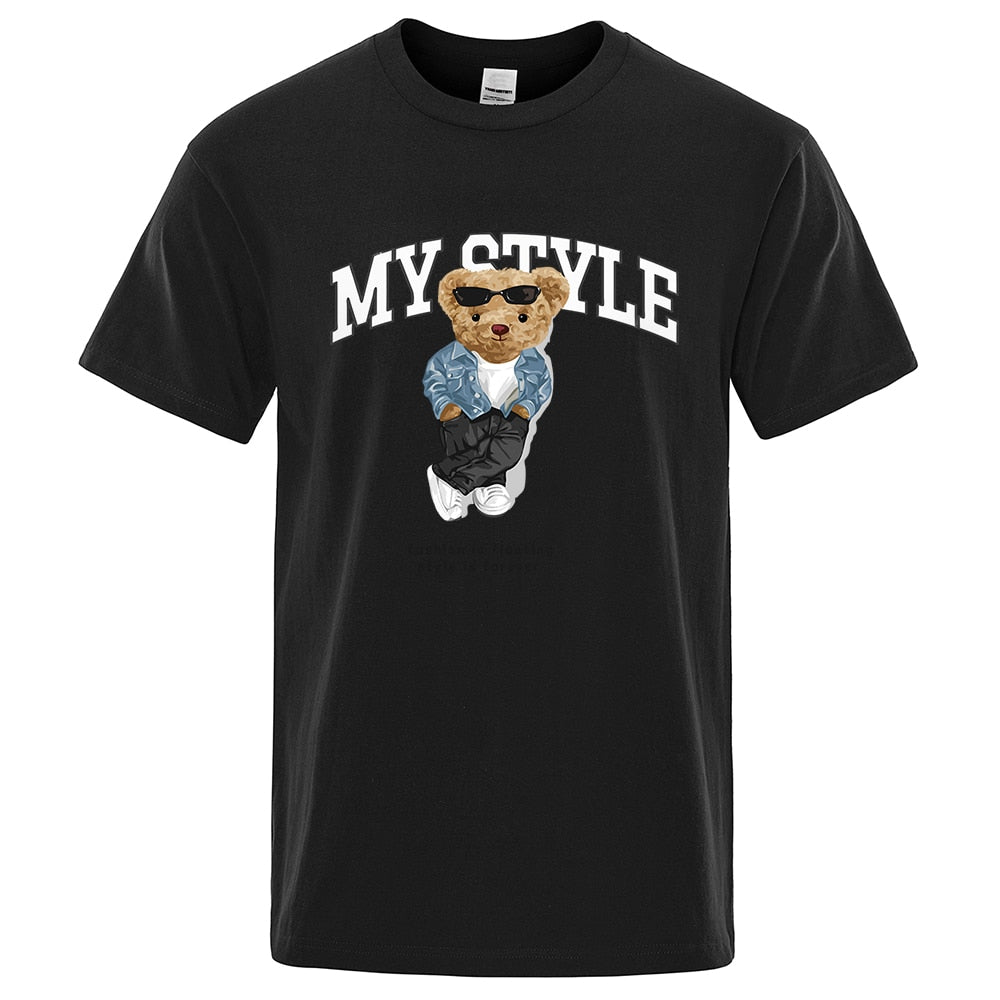 best Teddy Bear Fashion Is Fleeting Style Is Forever Print T shirt Fashion Casual Men T-Shirt Brand Mens Short Sleeve Tops Tees 0 shop online at M2K Trends for