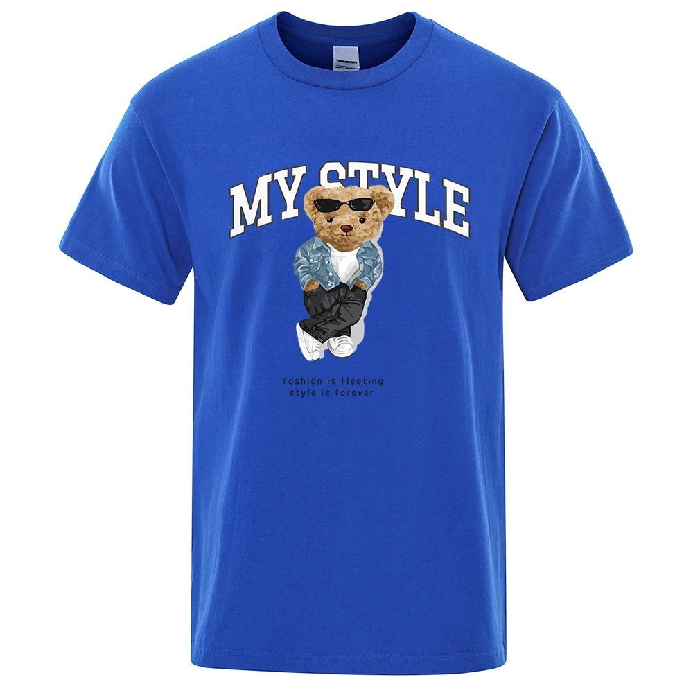 best Teddy Bear Fashion Is Fleeting Style Is Forever Print T shirt Fashion Casual Men T-Shirt Brand Mens Short Sleeve Tops Tees 0 shop online at M2K Trends for