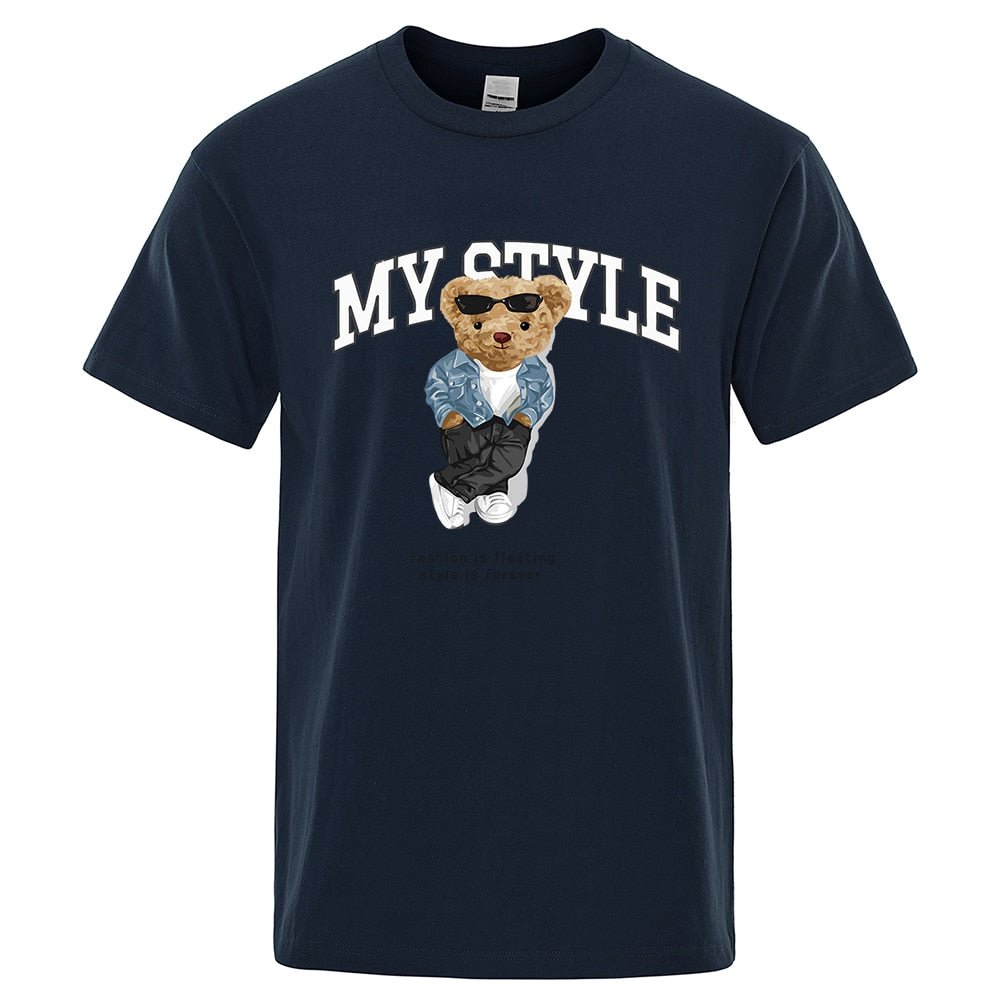 best Teddy Bear Fashion Is Fleeting Style Is Forever Print T shirt Fashion Casual Men T-Shirt Brand Mens Short Sleeve Tops Tees 0 shop online at M2K Trends for