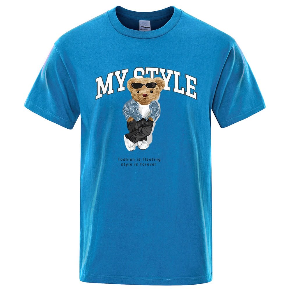 best Teddy Bear Fashion Is Fleeting Style Is Forever Print T shirt Fashion Casual Men T-Shirt Brand Mens Short Sleeve Tops Tees 0 shop online at M2K Trends for