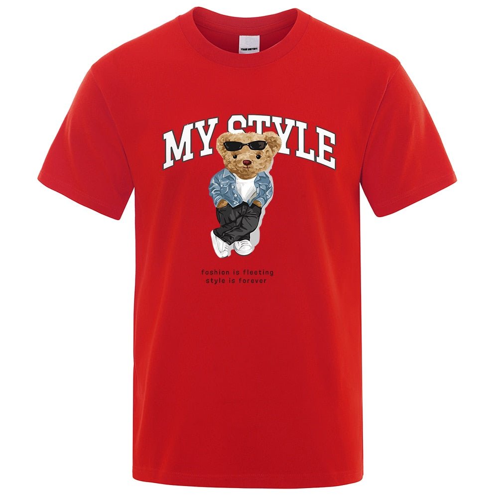 best Teddy Bear Fashion Is Fleeting Style Is Forever Print T shirt Fashion Casual Men T-Shirt Brand Mens Short Sleeve Tops Tees 0 shop online at M2K Trends for