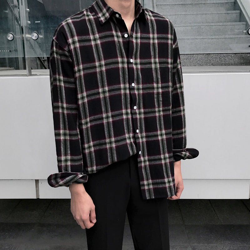 best The best Men's party, work and night club autumn long sleeve plaid shirt Mens shirt shop online at M2K Trends for