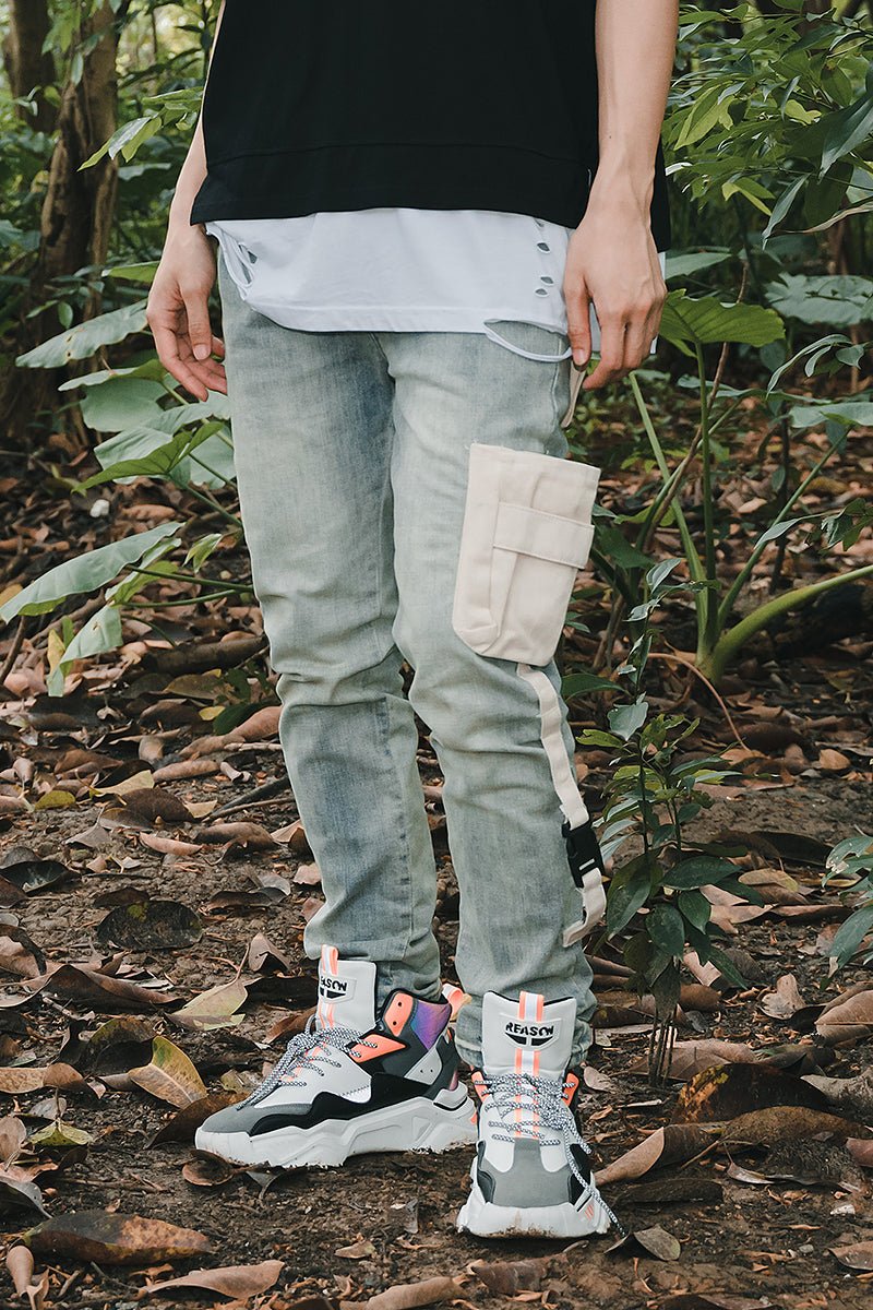 best Tide brand washed jeans with large pockets 0 shop online at M2K Trends for