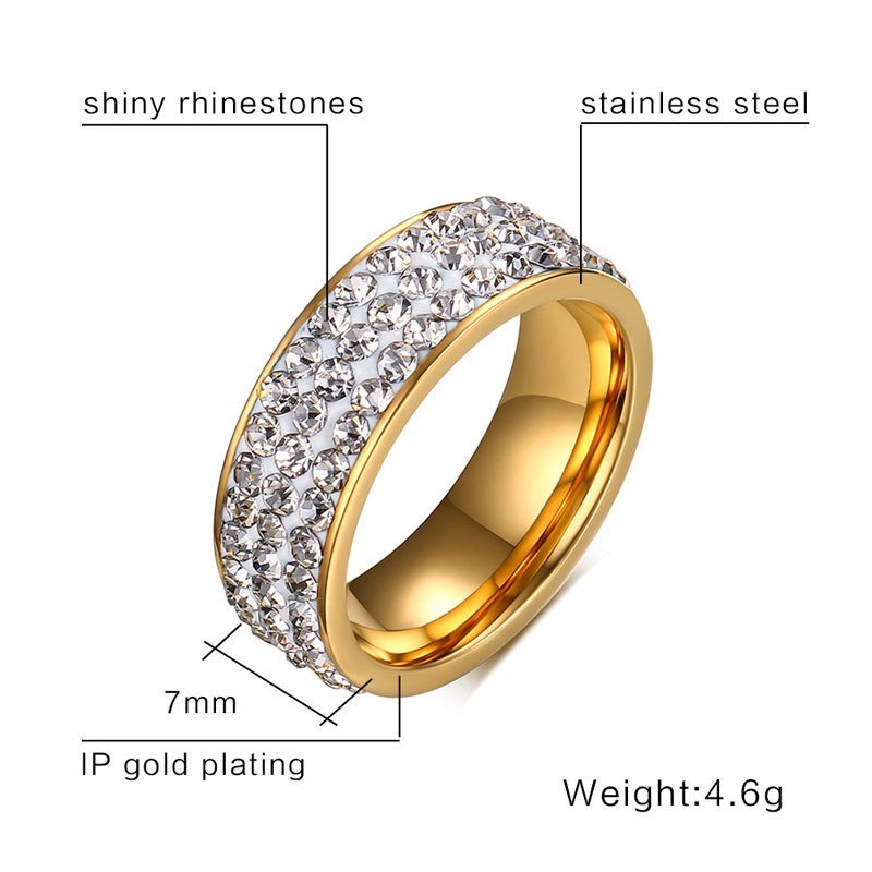 best Titanium Steel Jewelry Full Mud Sticky Diamond Ring Full Diamond Ring Accessories shop online at M2K Trends for