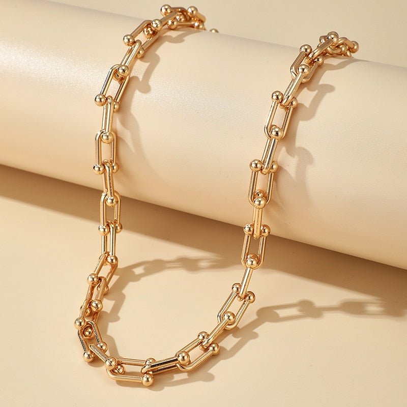 best Tocona Punk Gold Silver Color Alloy Heavy Metal Thick Clavicle Chain Choker Necklace for Women Trendy Party Boho Jewelry Collar Jewelry & Watches shop online at M2K Trends for Fashion Jewelry