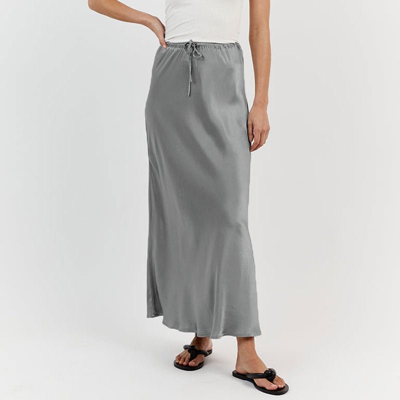 best Tossy High Waist Loose Female Long Skirt Solid Casual Elegant Streetwear Fashion Lace-Up Slim Y2k Outfits For Women Maxi Skirt 0 shop online at M2K Trends for