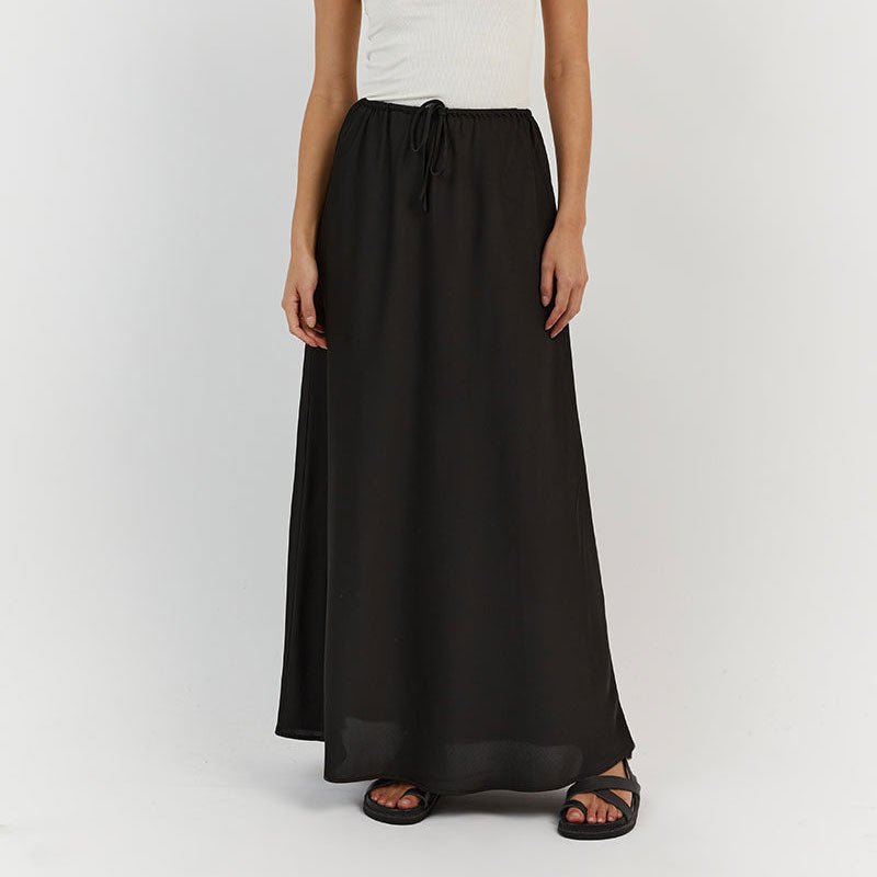 best Tossy High Waist Loose Female Long Skirt Solid Casual Elegant Streetwear Fashion Lace-Up Slim Y2k Outfits For Women Maxi Skirt 0 shop online at M2K Trends for