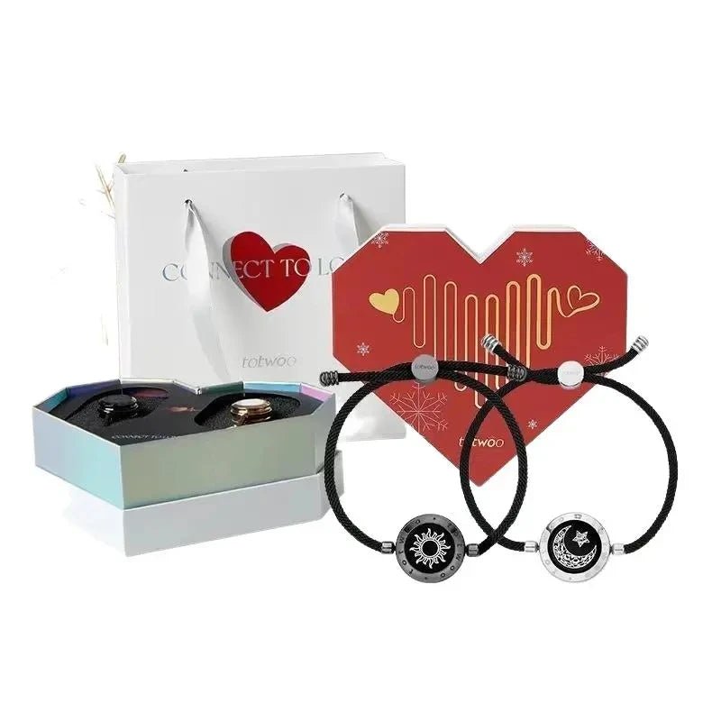 best TOTWOO Long Distance Touch Bracelets for Couples ,Light up&Vibration Relationship Gifts for Lovers Smart Jewelry Love Bracelets Accessories shop online at M2K Trends for
