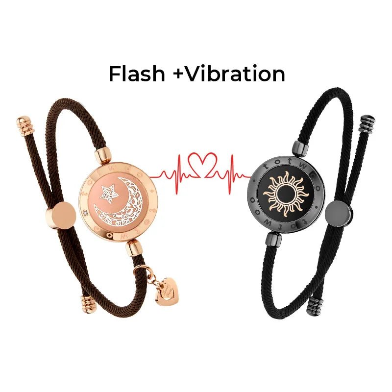 best TOTWOO Long Distance touch Light up&Vibrate Bracelets for Couples,Long Distance Relationship Gift for girlfriend sun and moon shop online at M2K Trends for