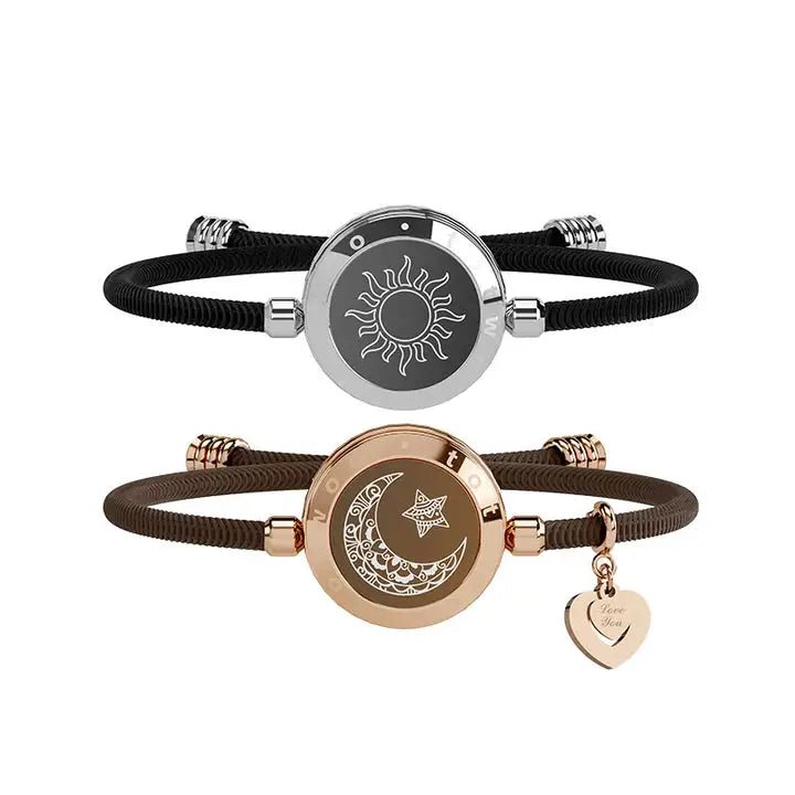 best TOTWOO Long Distance touch Light up&Vibrate Bracelets for Couples,Long Distance Relationship Gift for girlfriend sun and moon shop online at M2K Trends for