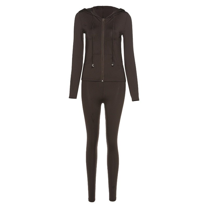 best Tracksuit Women 2 Piece Set Fitness Plain Color Zipper Up Hoodies Skinny Leggings Sporty Sweatpants Matching Outfits Activewear 0 shop online at M2K Trends for