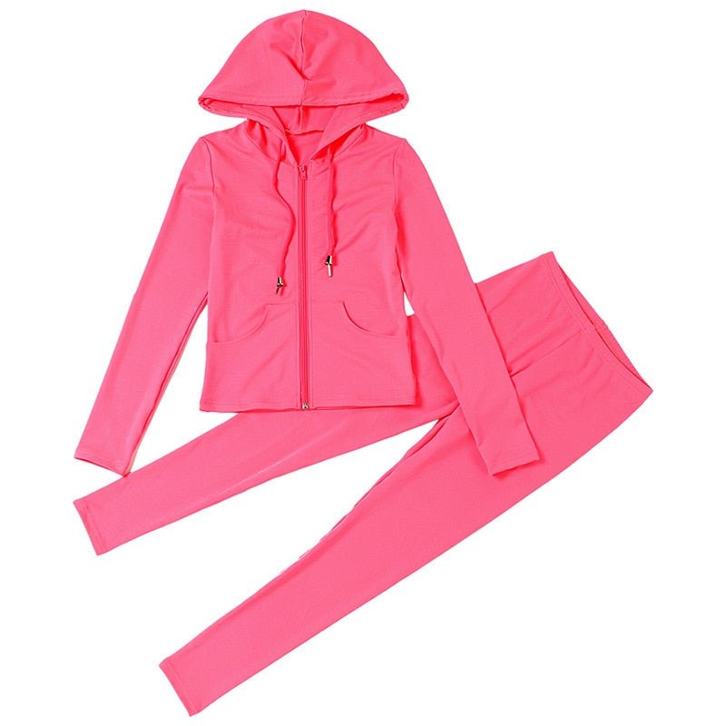 best Tracksuit Women 2 Piece Set Fitness Plain Color Zipper Up Hoodies Skinny Leggings Sporty Sweatpants Matching Outfits Activewear 0 shop online at M2K Trends for
