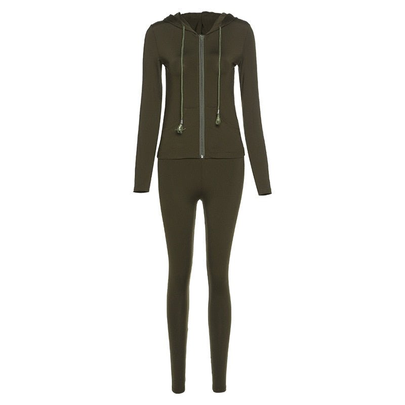 best Tracksuit Women 2 Piece Set Fitness Plain Color Zipper Up Hoodies Skinny Leggings Sporty Sweatpants Matching Outfits Activewear 0 shop online at M2K Trends for