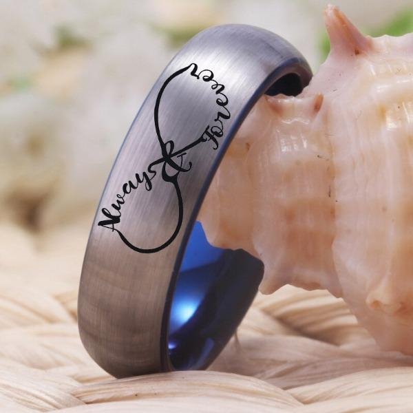 best Tungsten Always and Forever Couple Wedding Engagement Ring shop online at M2K Trends for gift