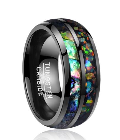 best Tungsten Gold Ring With Black Veneer Plating Accessories shop online at M2K Trends for Gold Ring