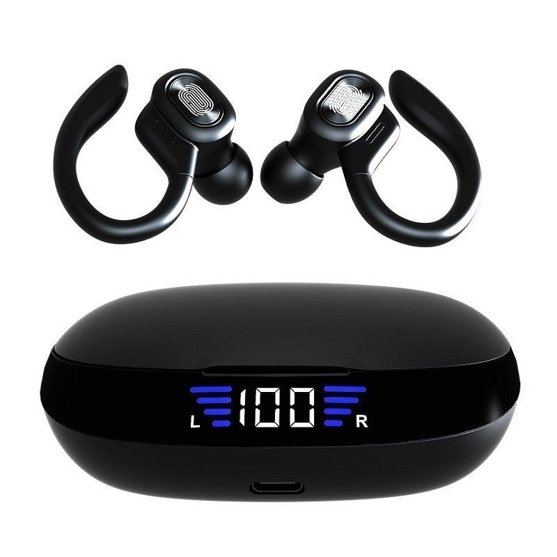 best TWS Bluetooth Earphones With Microphones Sport Ear Hook LED Display Wireless Headphones HiFi Stereo Earbuds Waterproof Headsets Accessories shop online at M2K Trends for