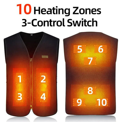 best Usb Heated Vest Men Women Rechargeable Warming Self Heating Vest Fleece Electric Heated Jacket Clothing Thermal Waistcoat shop online at M2K Trends for