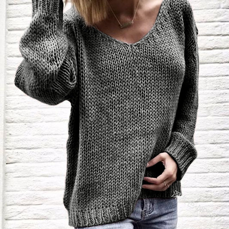 best V-neck sweater loose sweater 0 shop online at M2K Trends for