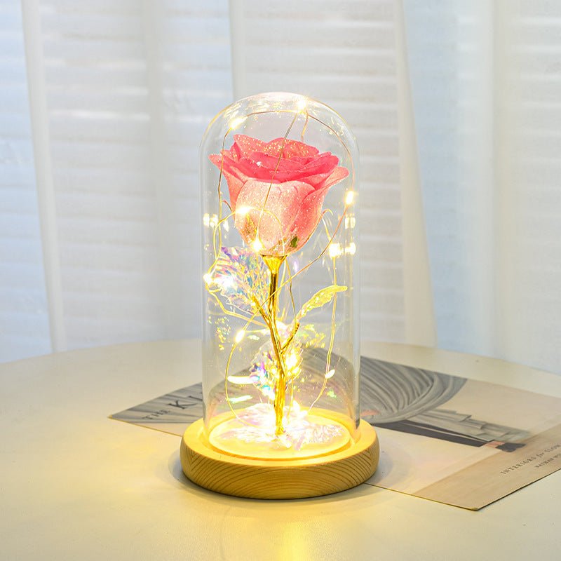best Valentines Day Gift For Girlfriend Eternal Rose Flowers LED Light In Glass Cover Day Wedding Decoration Favors Mother Day Female Gift Gift 0 shop online at M2K Trends for