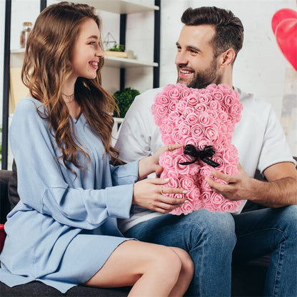 best Valentine's Day Gift Rose Bear Eternal Flower Rose Teddy Bear PE Foam Bear 25cm Valentines Day Other shop online at M2K Trends for gift