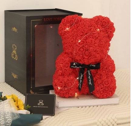 best Valentine's Day Gift Rose Bear Eternal Flower Rose Teddy Bear PE Foam Bear 25cm Valentines Day Other shop online at M2K Trends for gift