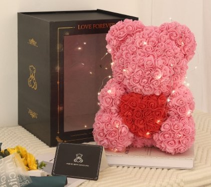 best Valentine's Day Gift Rose Bear Eternal Flower Rose Teddy Bear PE Foam Bear 25cm Valentines Day Other shop online at M2K Trends for gift