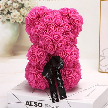 best Valentine's Day Gift Rose Bear Eternal Flower Rose Teddy Bear PE Foam Bear 25cm Valentines Day Other shop online at M2K Trends for gift