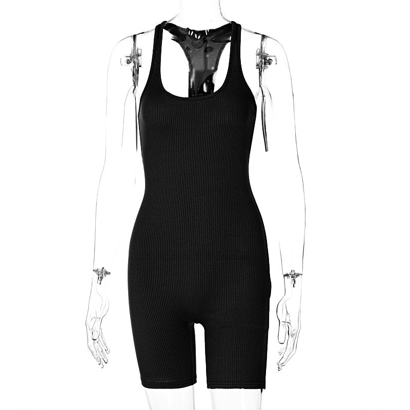 best Vamos Todos 2021 Summer Basic Solid Jumpsuit For Women Crop Top Skinny Shorts Women Bodycon Bodysuit Sports Casual Ropa De Mujer 0 shop online at M2K Trends for