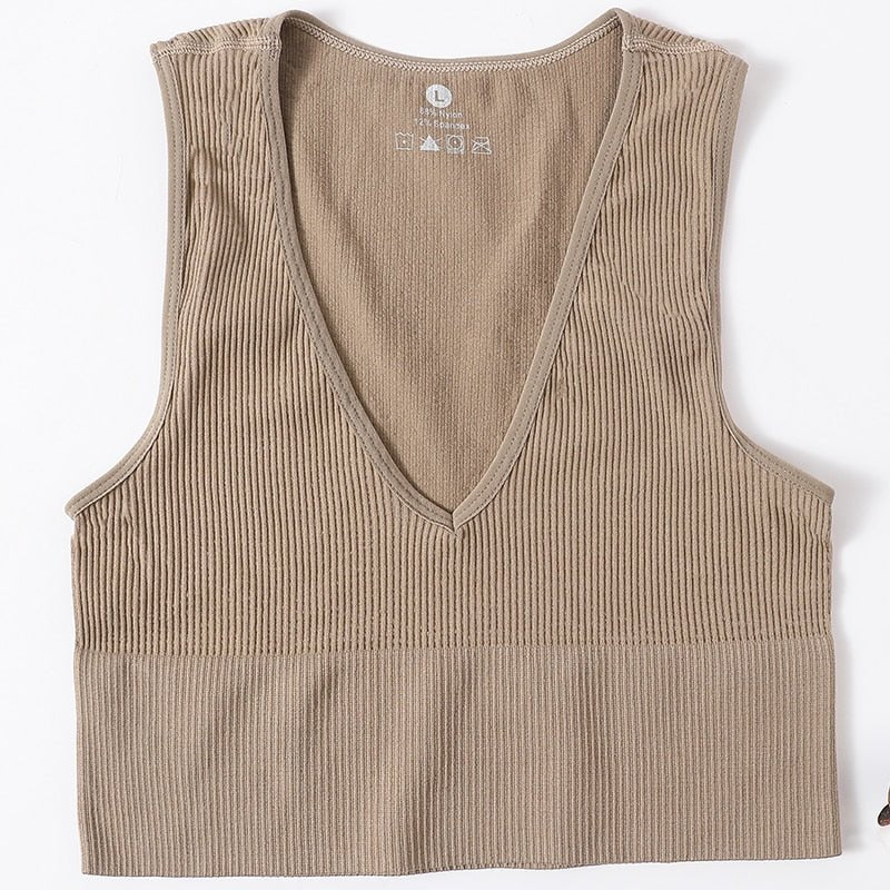 best Vintage Crop Tops Women Seamless Underwear Sexy Lingerie Female Tanks Harajuku Deep V Neck Summer Crop Top Sports Camisole 0 shop online at M2K Trends for