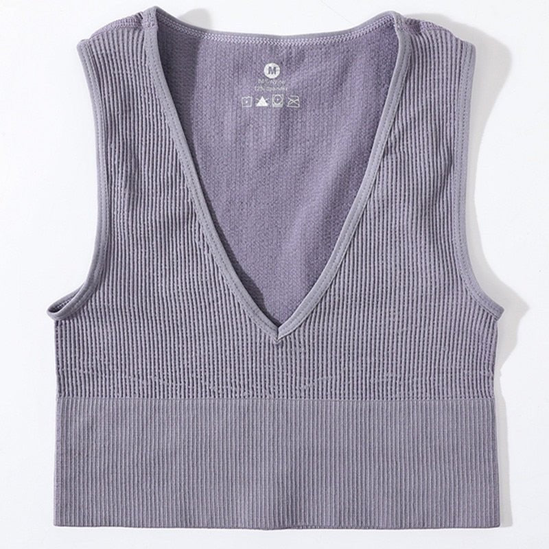 best Vintage Crop Tops Women Seamless Underwear Sexy Lingerie Female Tanks Harajuku Deep V Neck Summer Crop Top Sports Camisole 0 shop online at M2K Trends for