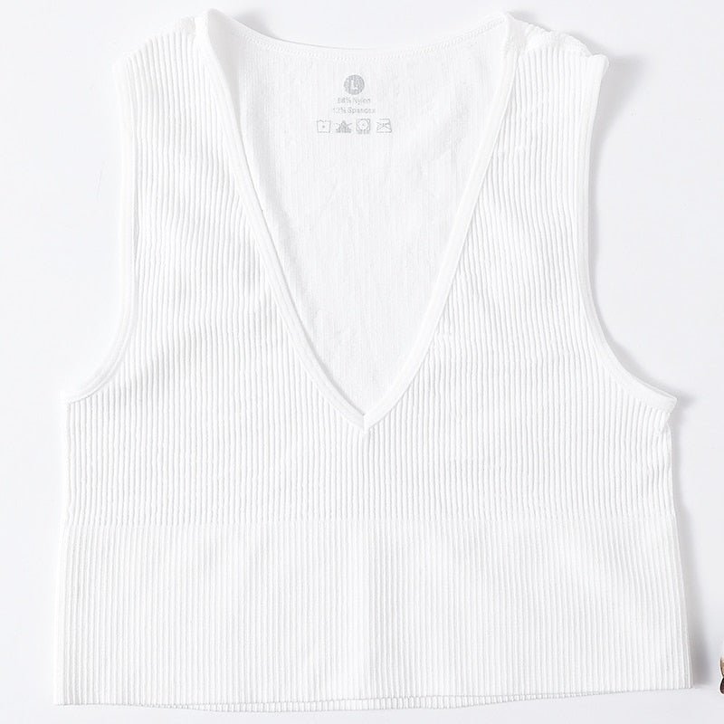 best Vintage Crop Tops Women Seamless Underwear Sexy Lingerie Female Tanks Harajuku Deep V Neck Summer Crop Top Sports Camisole 0 shop online at M2K Trends for