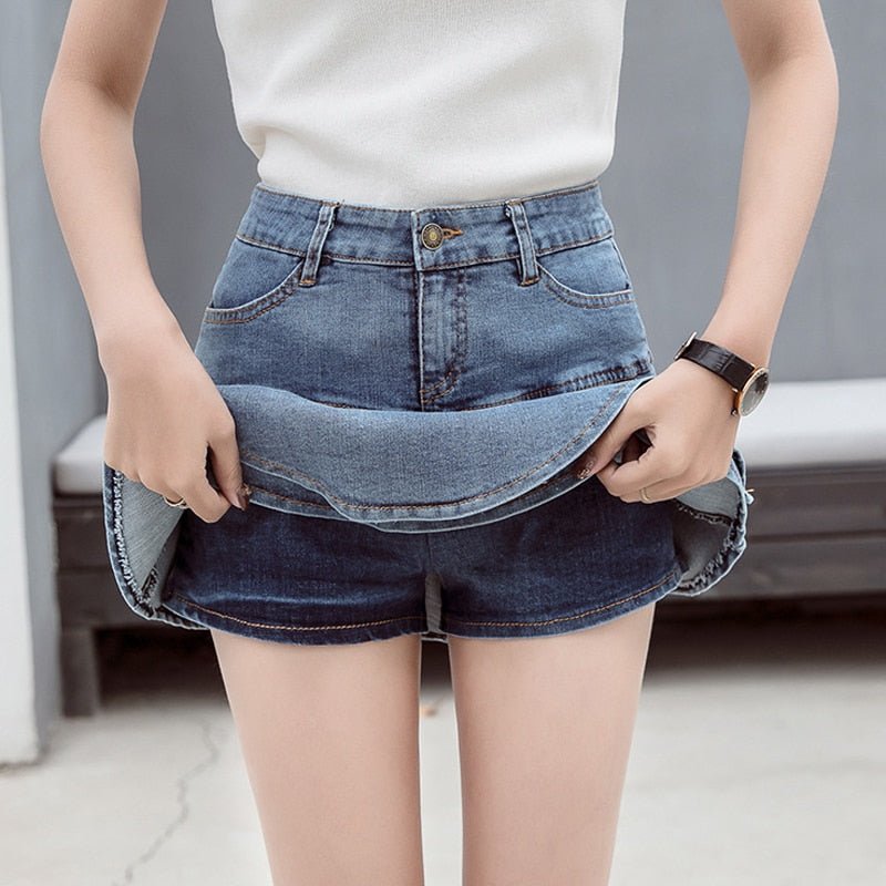 best Vintage Denim Mini Skirts Women Summer Sexy Solid Colour Ball Gown Skirts Jeans Female Casual Pocket Slim A-line Mini Skirts 0 shop online at M2K Trends for