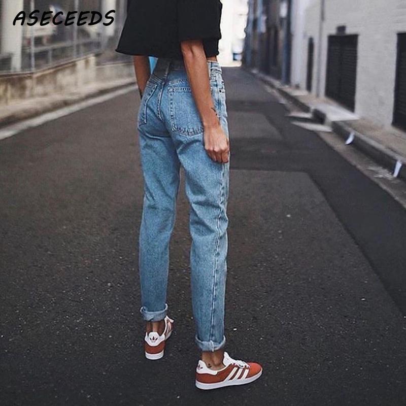 best Vintage ladies boyfriend jeans for women mom high waisted jeans blue casual pencil trousers korean streetwear denim pants 0 shop online at M2K Trends for