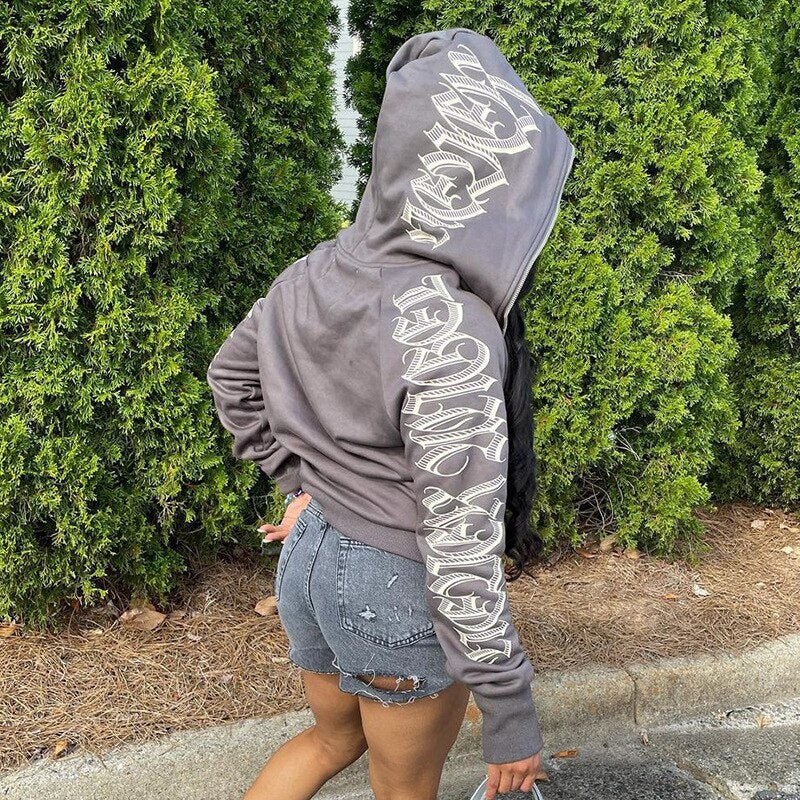 best Vintage Men Hoodies Fashion Hip Hop Printed Hooded Sweatshirts Gothic Punk Oversized Zip Up Jacket Coat Hoodie Y2k Clothes shop online at M2K Trends for