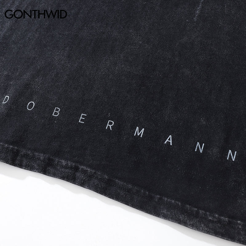 best Vintage Oversize T-Shirt Y2K Hip Hop Dobermann Dog Animal Graphic Print Washed Streetwear Tshirt 2023 Harajuku Fashion Loose Top 0 shop online at M2K Trends for