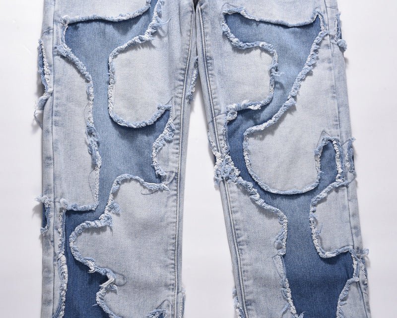 best Vintage Street Doctored Foot Patchwork Worn Jeans 0 shop online at M2K Trends for