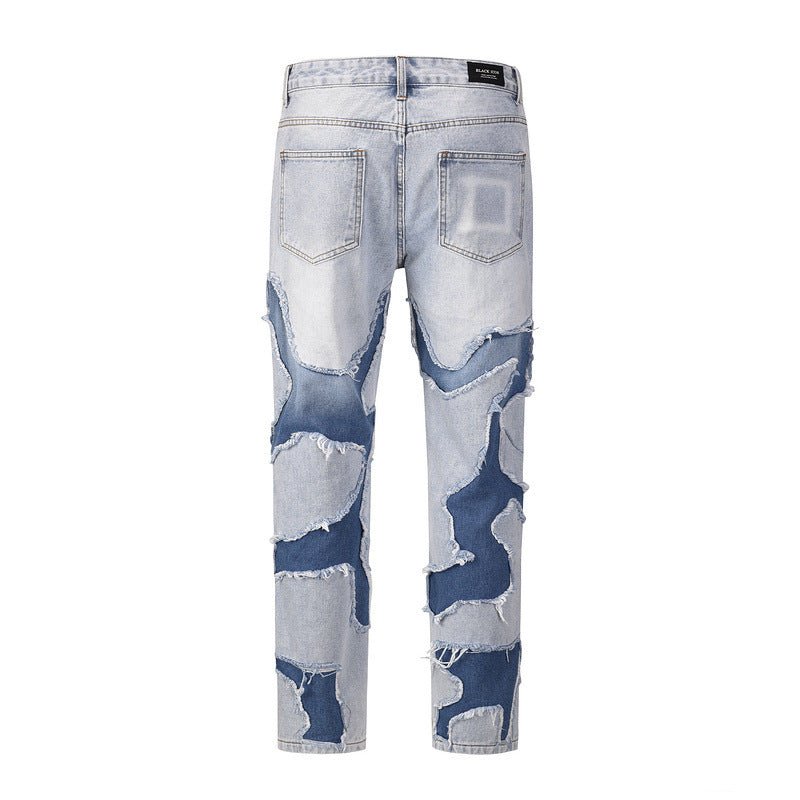 best Vintage Street Doctored Foot Patchwork Worn Jeans 0 shop online at M2K Trends for